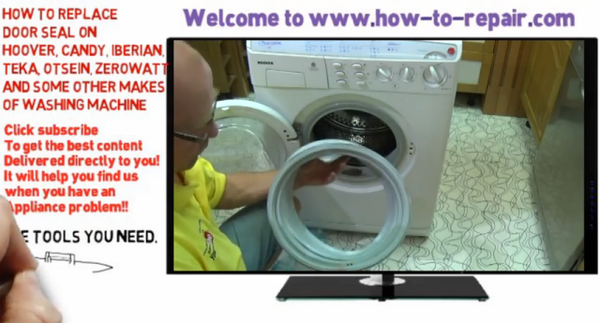 How to replace a washing machine door seal or gasket on Hoover, Candy, Iberna, Teka, Otsein & Zerowatt.