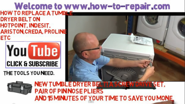 How to replace tumble dryer belt on Hotpoint, Indesit, Ariston, Creda & Proline