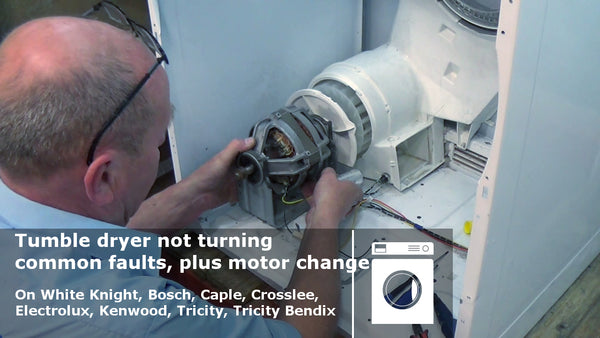 Tumble dryer not turning common faults, plus motor change on a White Knight