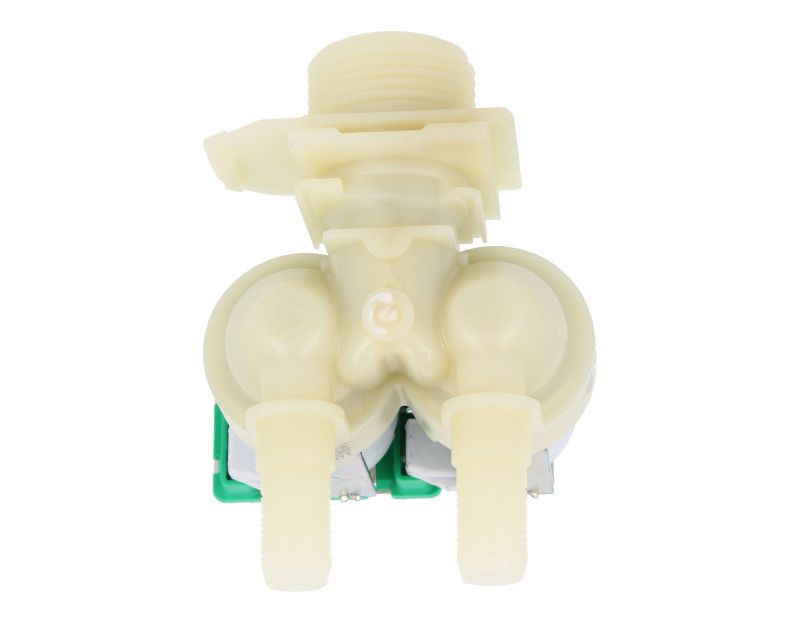 Bosch Neff Siemens Cold Water Double Solenoid Inlet Valve : 180Deg. With 10.5 Bore Outlets 10031360