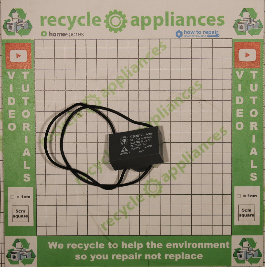 Cookology Cooker Hood Motor Capacitor 3.5uf