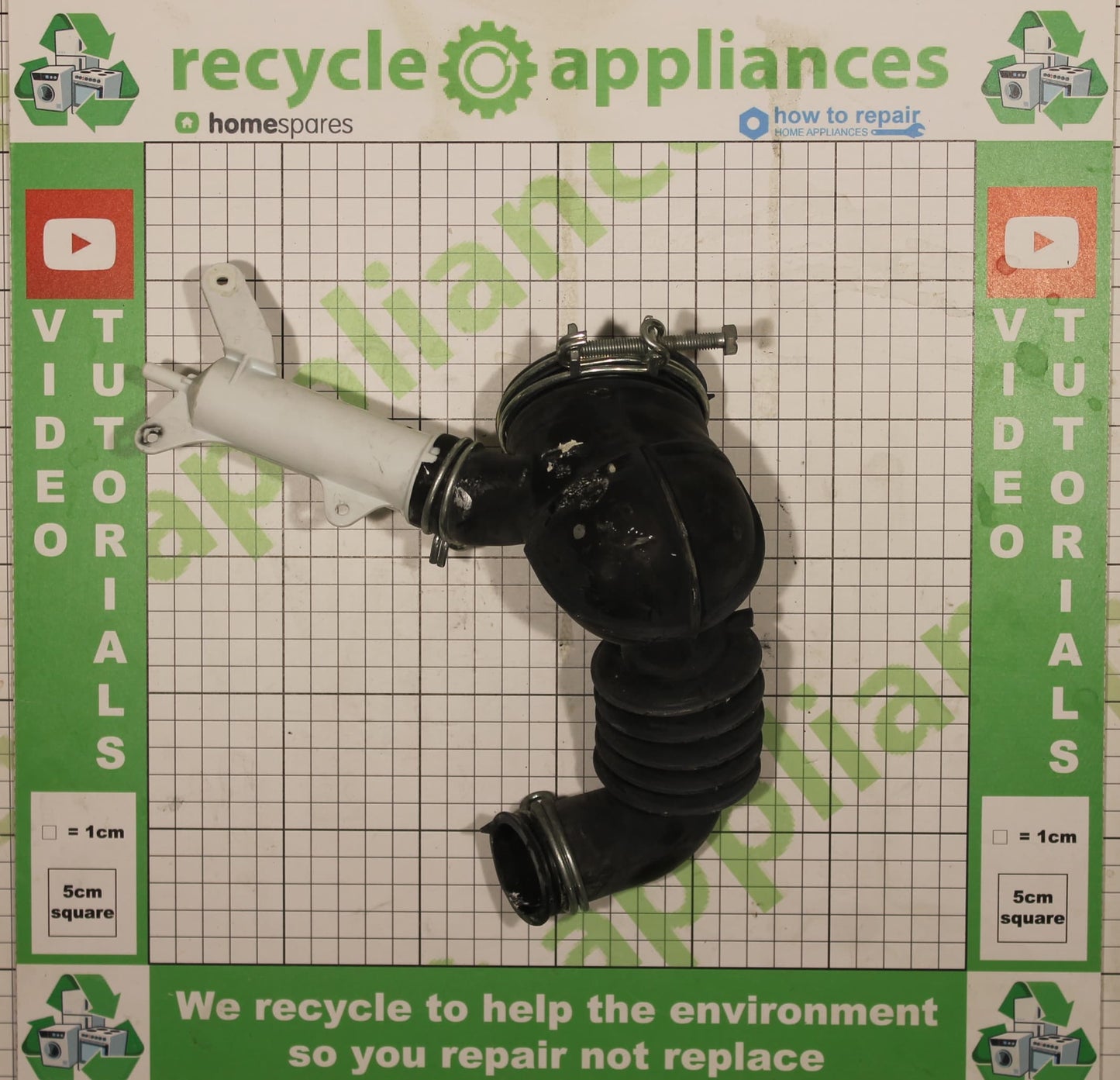 Washing Machine Drum to Pump Pressure Switch Hose D933121