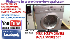 How to replace washing machine motor carbon brushes in a Indesco & welling motors.