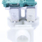 Bosch Neff Siemens Cold Water Double Solenoid Inlet Valve : 180Deg. With 10.5 Bore Outlets 10031360
