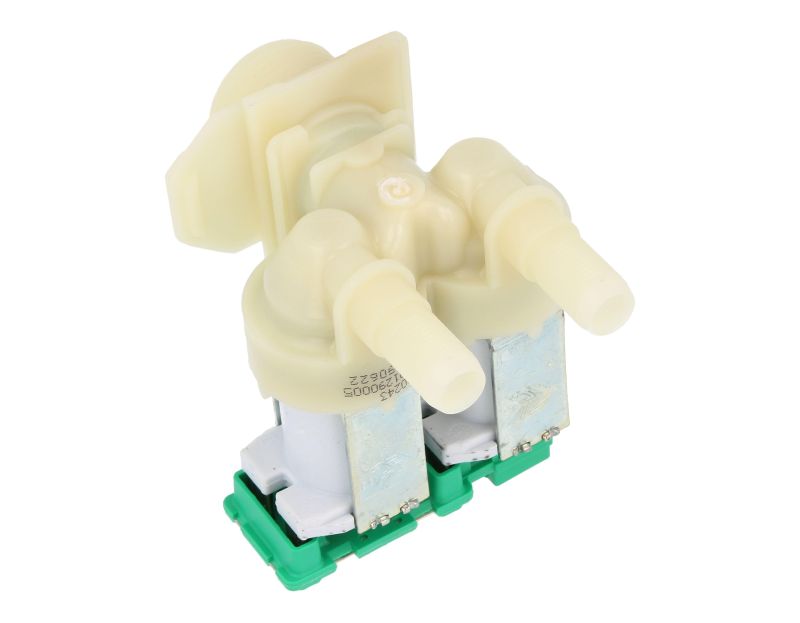 Bosch Neff Siemens Cold Water Double Solenoid Inlet Valve : 180Deg. With 10.5 Bore Outlets 10031360
