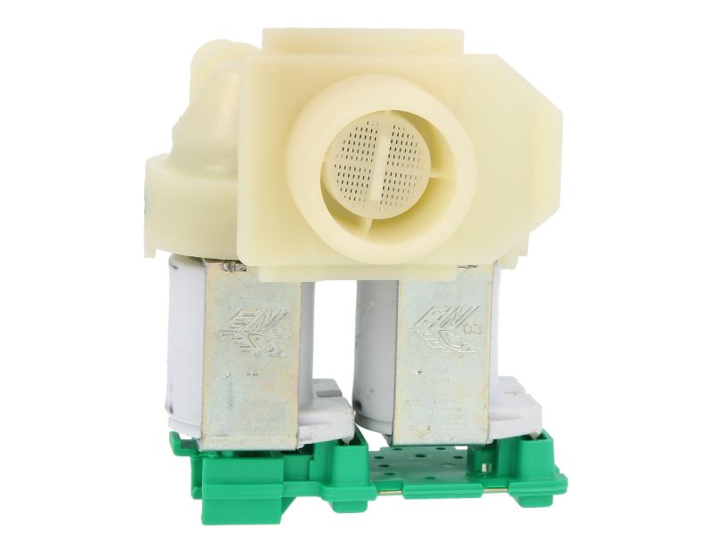 Bosch Neff Siemens Cold Water Double Solenoid Inlet Valve : 180Deg. With 10.5 Bore Outlets 10031360