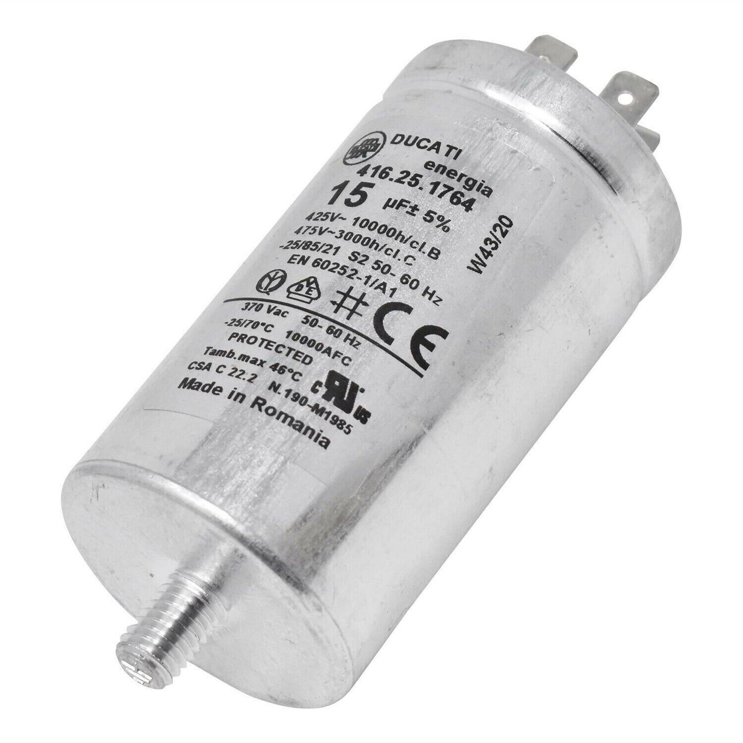 Tumble Dryer 15UF Microfarad MFD Start Run Motor Capacitor