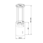 Cookology HICYL351SS Cooker Hood Extractor Kitchen Island Ceeling Cylinder Complete Unit 190W 240V 50Hz