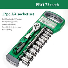 Professional Ratchet Wrench Set - 1/4 Repair Tool