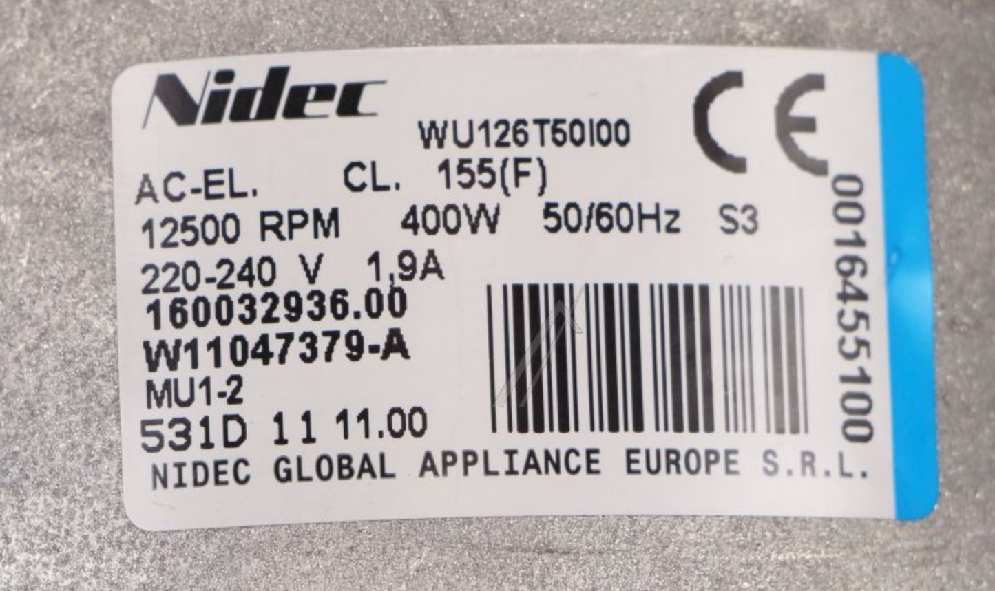 Hotpoint Motor : NIDEC SOLE 20584.453 AC-EL. 12500RPM 400W
