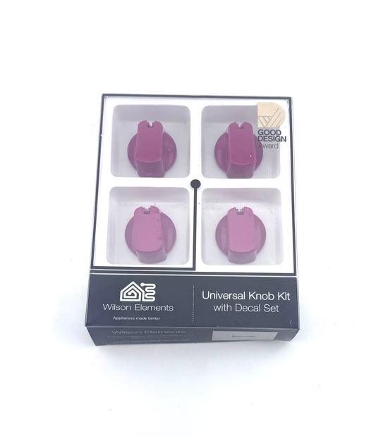 Universal Red 40mm Cooker Control Knob Pack of 4 with Decal Set