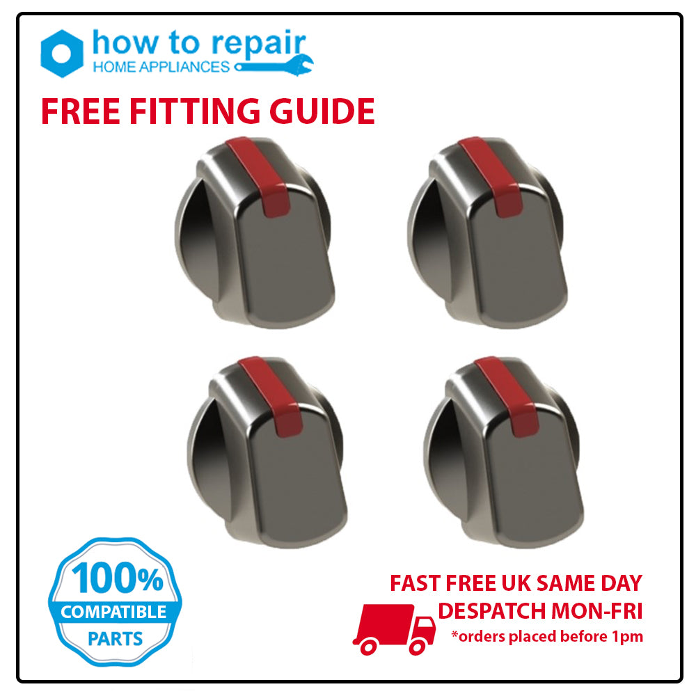 Universal 35mm Stainless Steel Cooker Control Knob Pack of 4