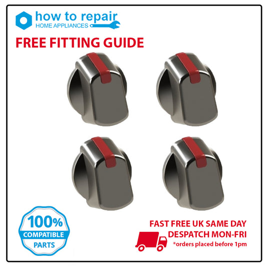 Universal 35mm Stainless Steel Cooker Control Knob Pack of 4