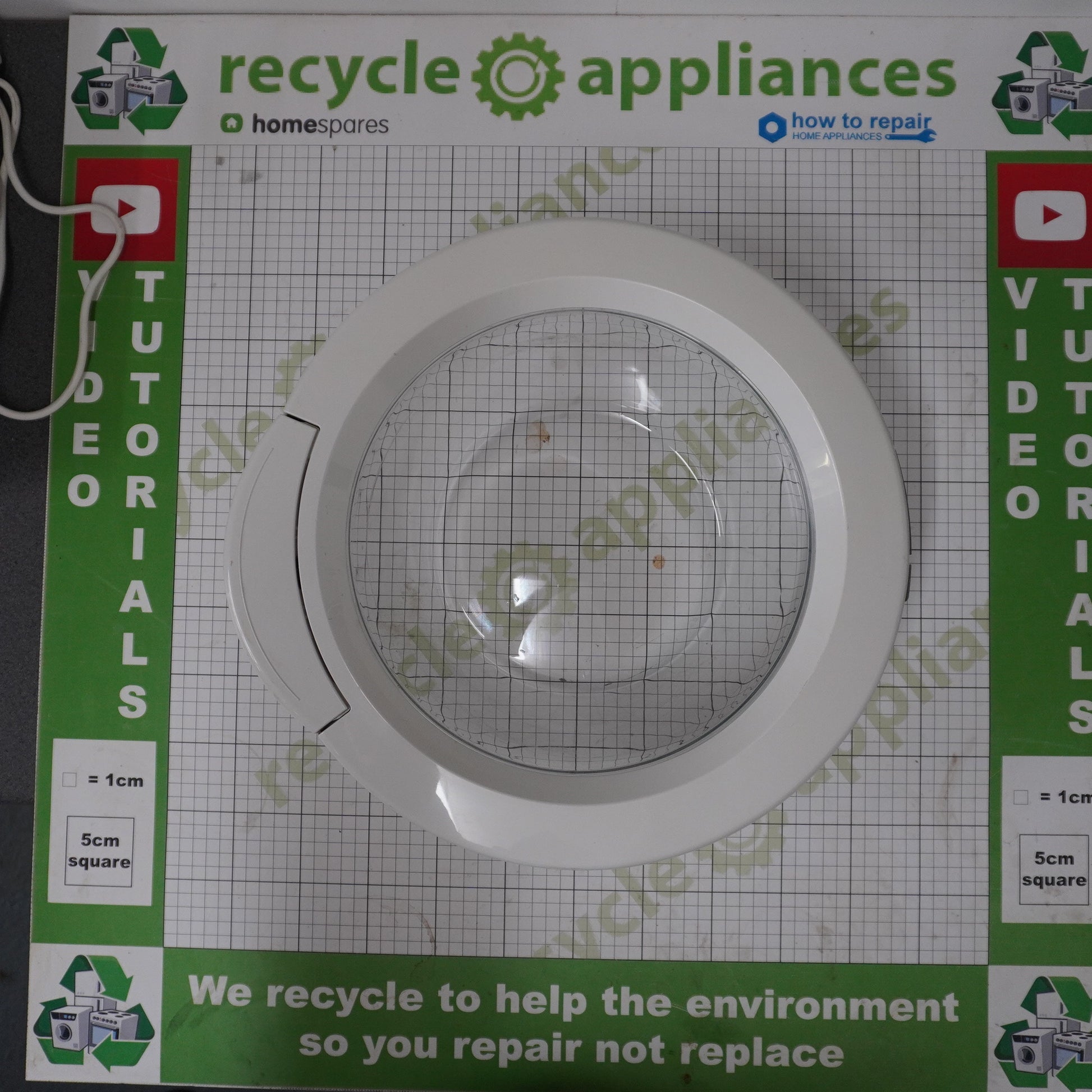 Washing Machine Door Glass, Frame Complete With Hinge 00355529