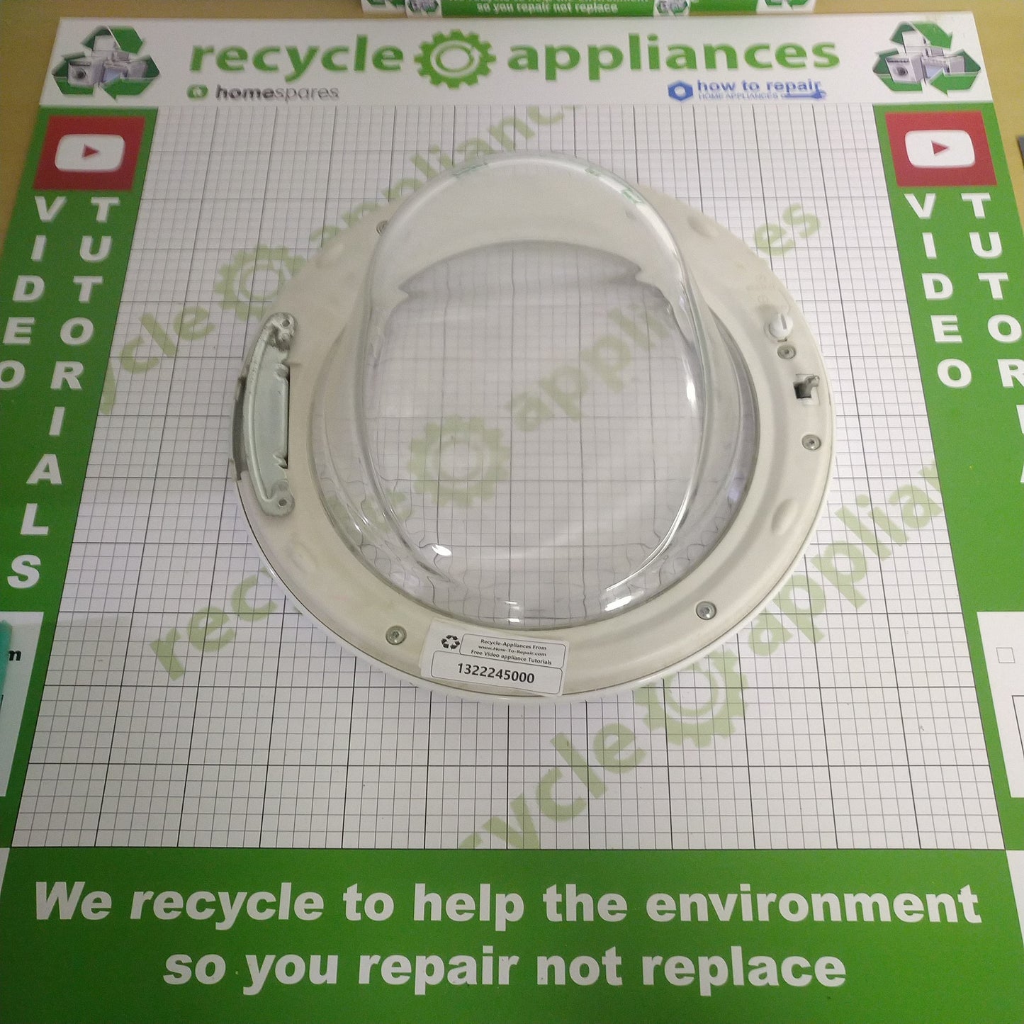 Washing Machine Door Glass Handle Hinge Complete 1322245000