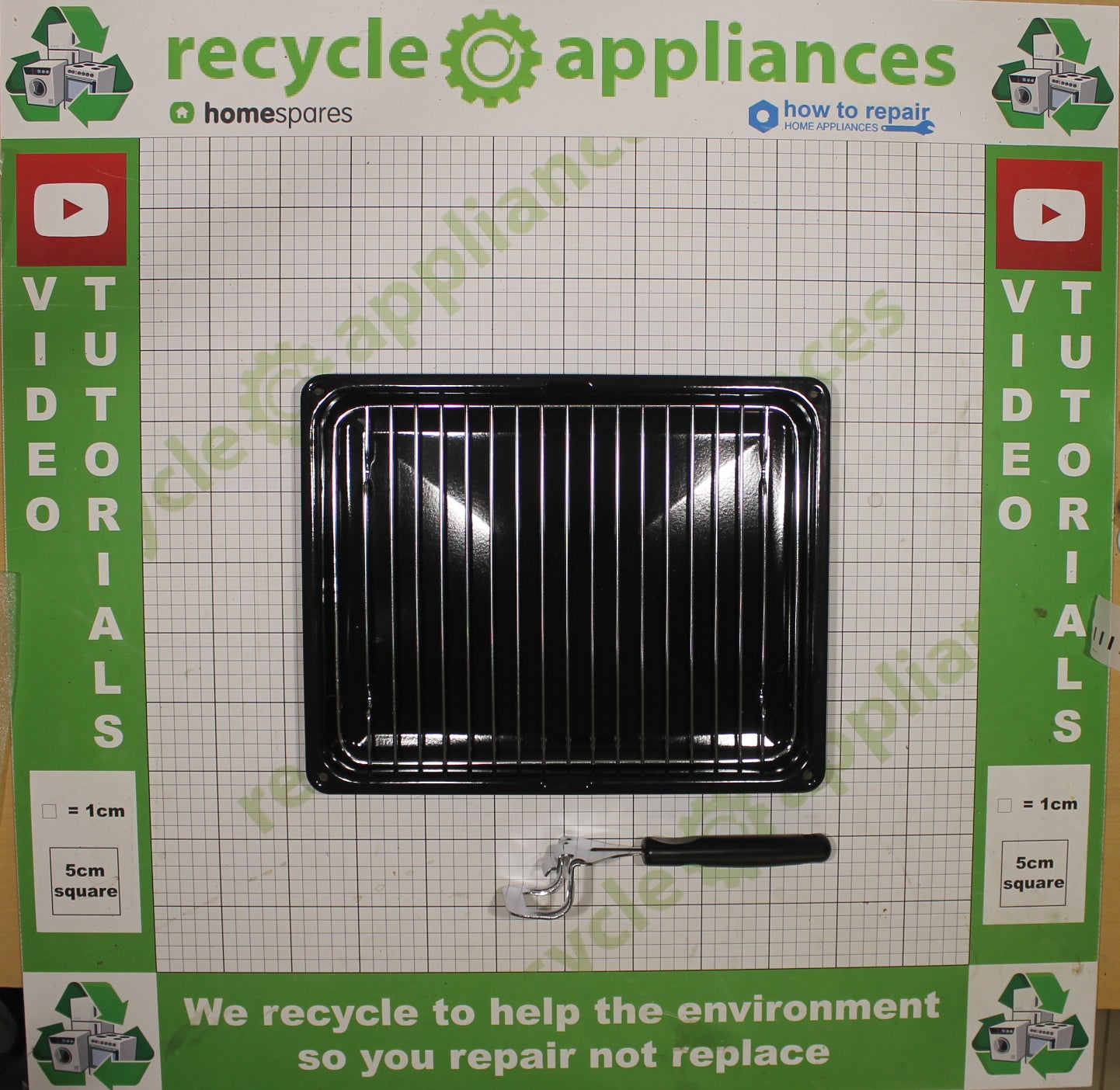 Cooker Oven Grill Pan Tray Includes Handle & Grid : 365x290mm 20627919