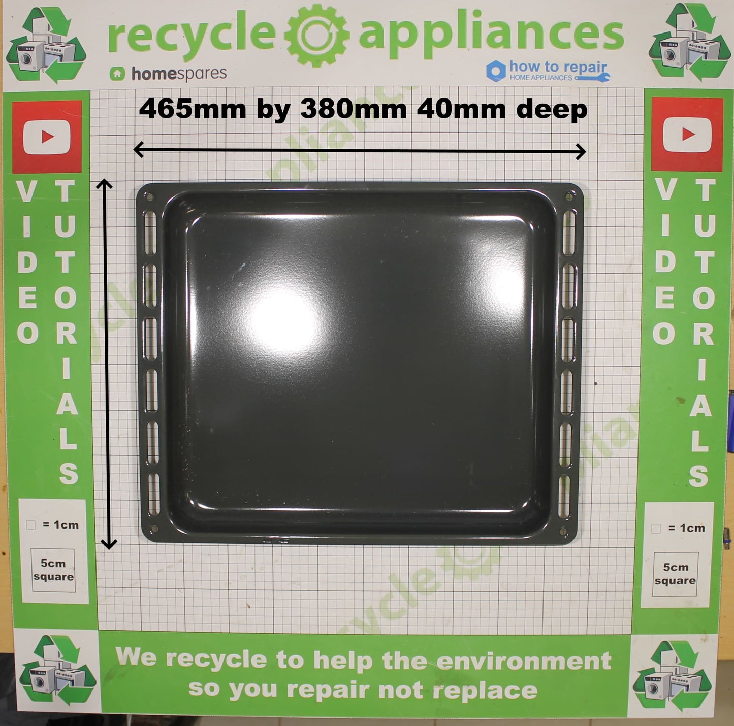 Cooker Oven Baking Tray deep 465mm x 380mm x 40mm 20759666