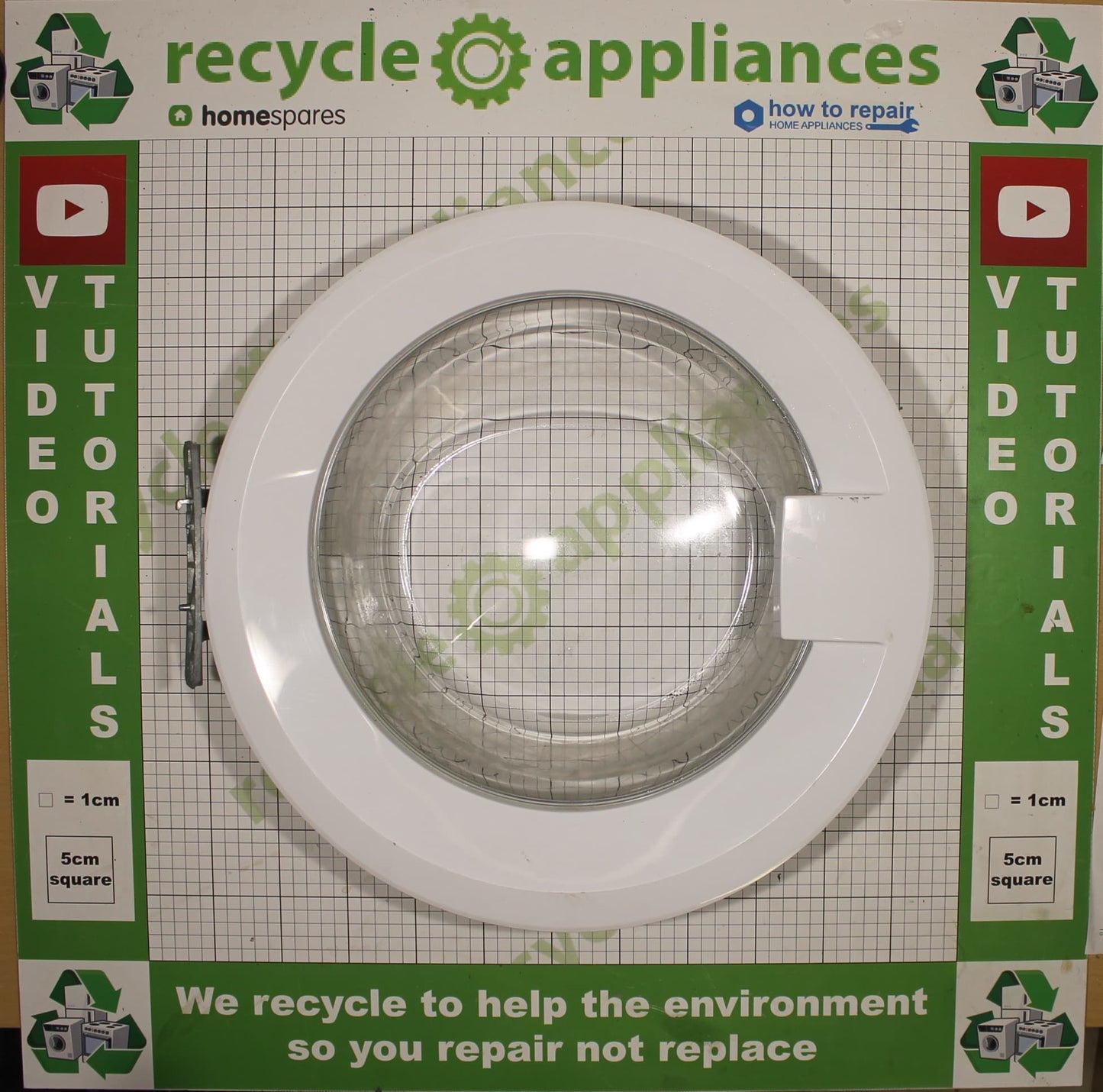 Bush, Linsar, Washing Machine Door Assembly + Hinge