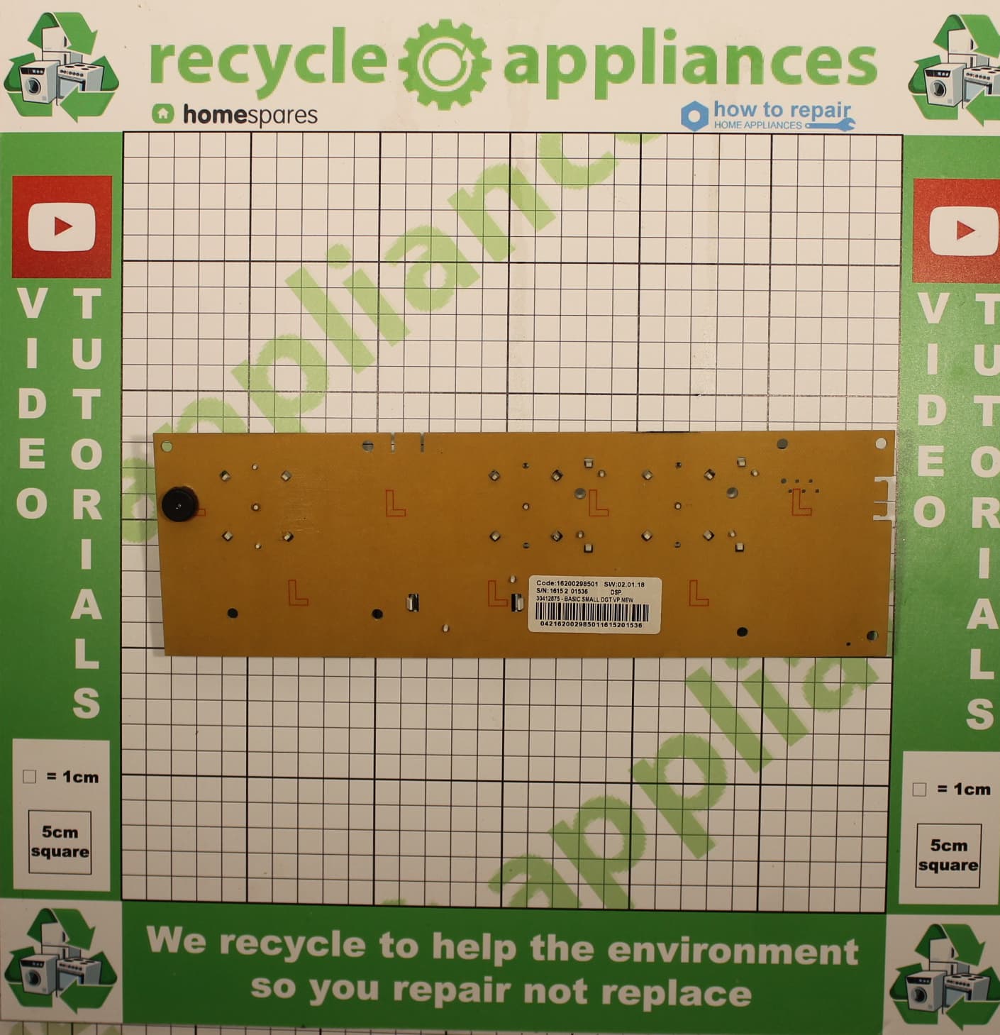 Genuine Washing Machine  Merloni (Indesit Group) Control Display Ecot Small Digit PCB : Uniwell Circuits 16200298501