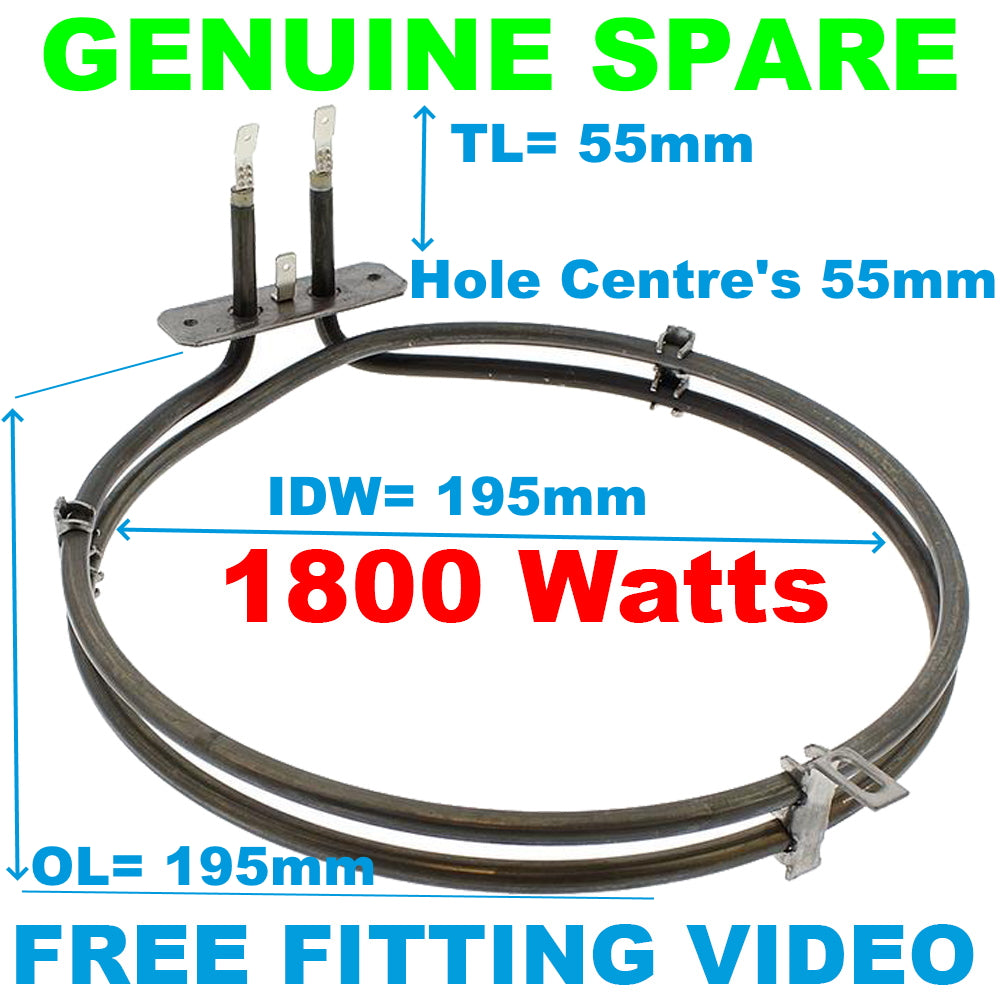 Beko Blomberg Flavel Lamona Leisure Cooker Fan Oven Element 1800W - C00301526