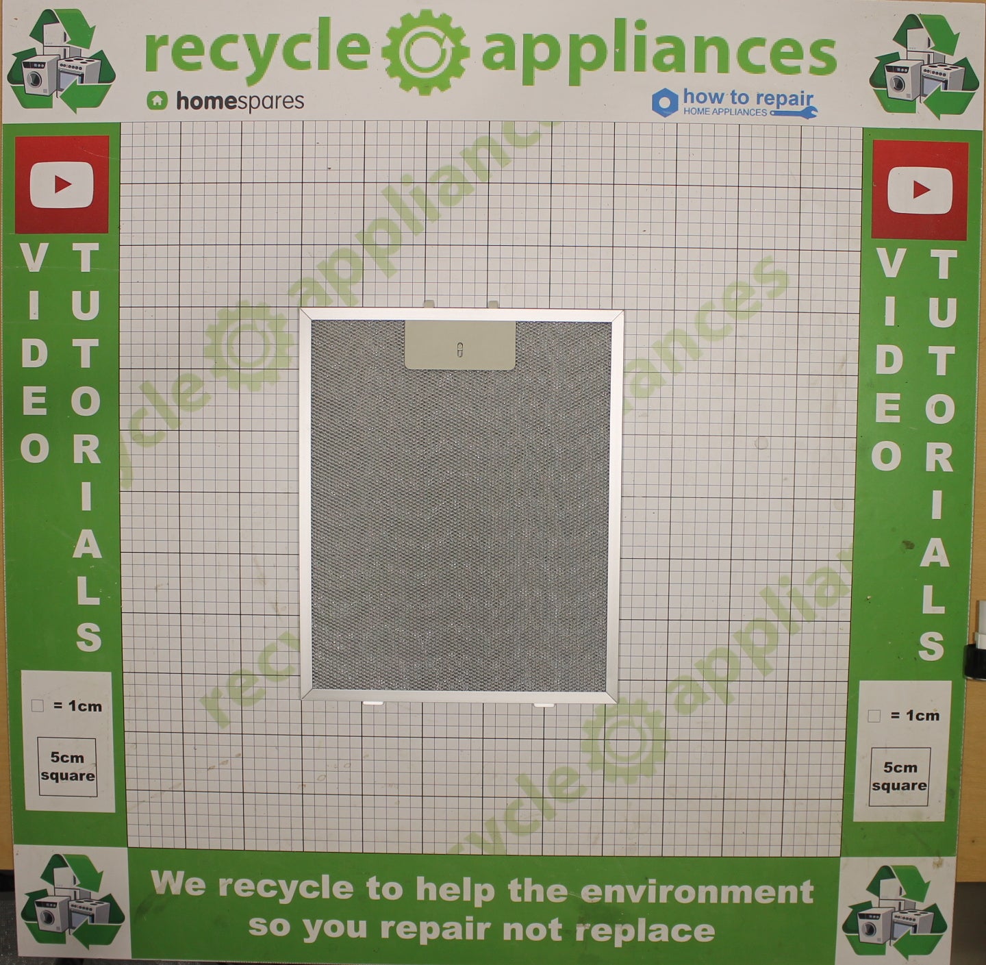 Metal Mesh filter For CDA GDA Cooker Hood Extractor 259mm wide 318 length