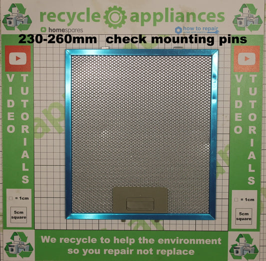 Cooker Hood Metal Filter 230-260mm