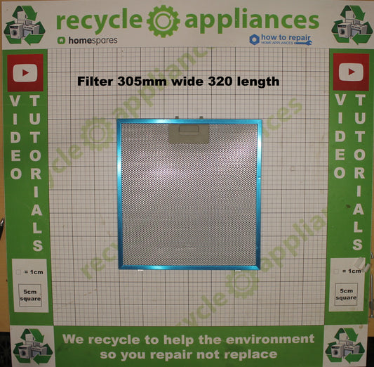COOKOLOGY Cooker Hood Metal Filter 305mm wide 320 length