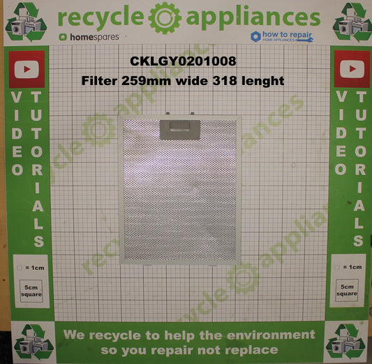 COOKOLOGY Cooker Hood Metal Filter 259mm wide 318 length