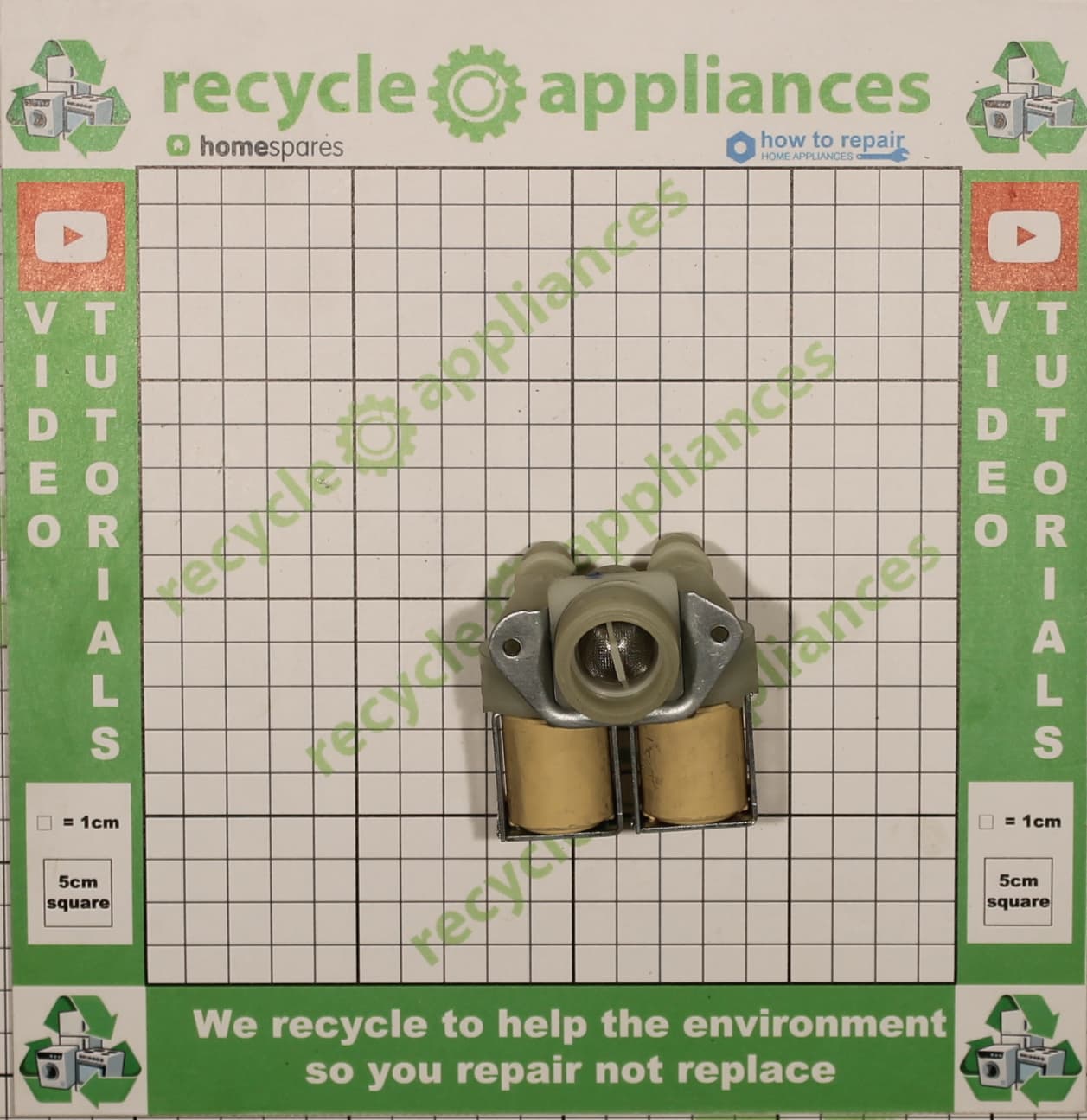 Samsung Washing Machine Cold Water Double Inlet Solenoid Valve  12mm Bore Outlets DC62-00024M